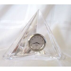 VINTAGE Lenox Crystal Ovations Trinity Crystal Desk Clock, WORKING, EX CONITION